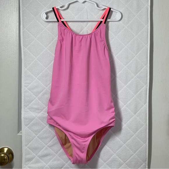 J.Crew Crewcuts Girls' contrast-strap one-piece swimsuit with UPF 50+ size 10 - Picture 1 of 11